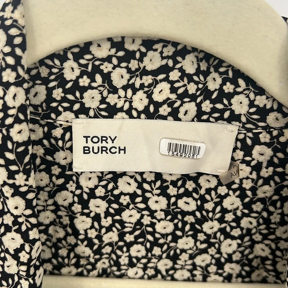 Tory Burch ditsy floral silk tie blouse